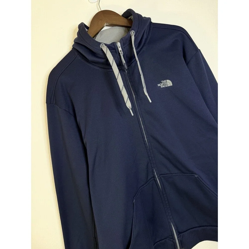 THE NORTH FACE Hoodie Men's Size XXL Navy Blue Full Zip Sweatshirt Lightweight